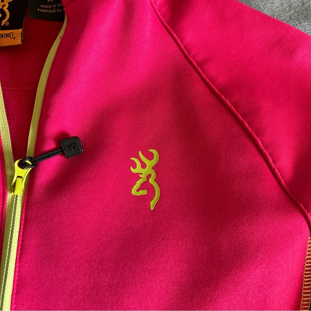 Browning Women's Soft Shell Camo Real Tree Print Hot Pink Zip Up Jacket M - Picture 7 of 8